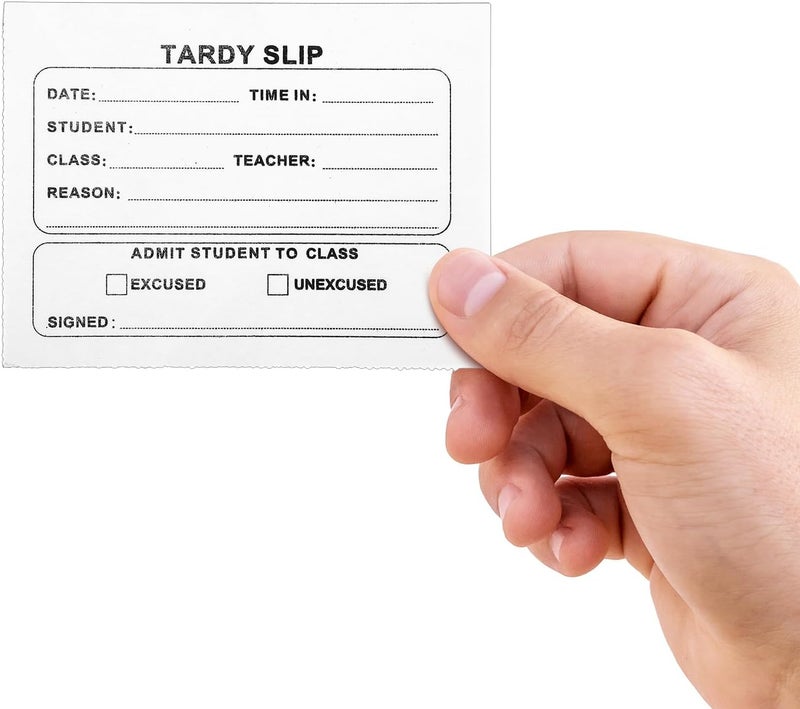 Engrowtic 800 Pcs Tardy Slip Book with Carbonless Duplicates 3.5 x 4.3 Inch Tardy Slips Per Book Form Register Copy Notebook for Student Late Arrivals Easy Removal Fold and Tear (Yellow and White) - Image 5